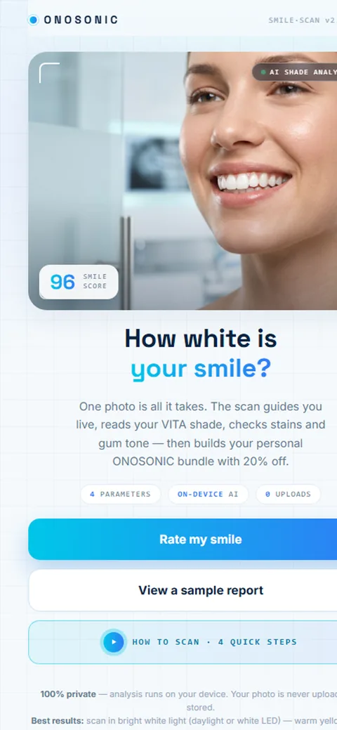 ONOSONIC app scanning teeth